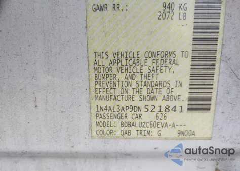 2013 Nissan Altima 2.5 Sv из США, поврежденный, VIN 1N4AL3AP9DN521841